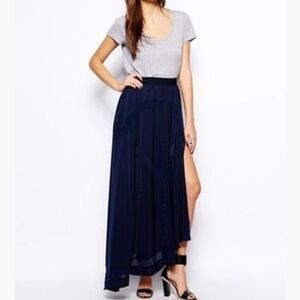 Finders Keepers Blue Precious Memories Maxi Skirt